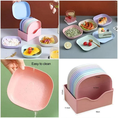 10pcs Plates Set With Holder