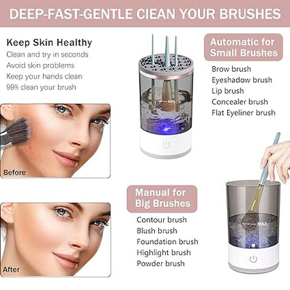 3 In 1 Electric Makeup Brush Cleaner | Automatic Make Up Brush Holder Cleaner Machine