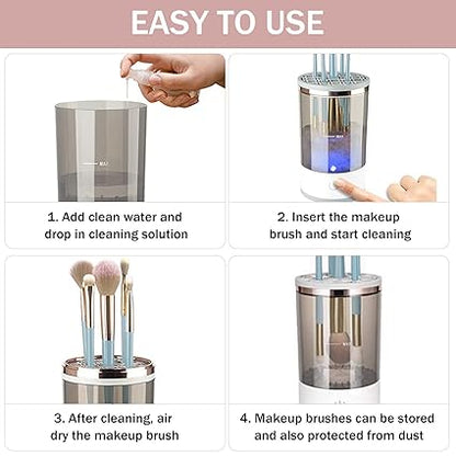 3 In 1 Electric Makeup Brush Cleaner | Automatic Make Up Brush Holder Cleaner Machine