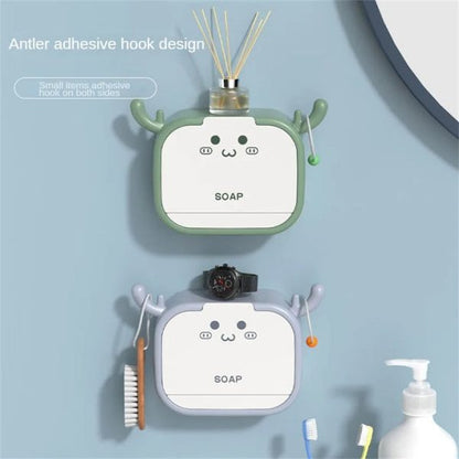 Cute Cartoon Design Wall Mounted Soap Box Random Colors