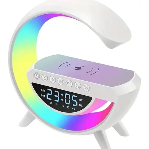 G Shaped Lamp – Bluetooth Speaker- Wireless Charger & Digital Clock