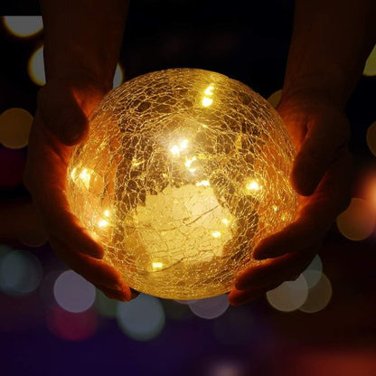 Globe Ball Led Lamp Battery Operated, Lighted Glass Orb For Festival Christmas Decoration, Gold Mercury Glass Ball Light