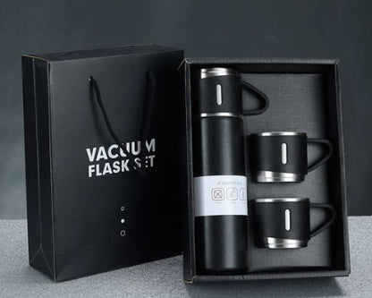 Stainless Steel Vacuum Flask Set with 2 cups