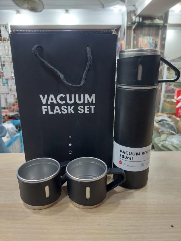 Stainless Steel Vacuum Flask Set with 2 cups