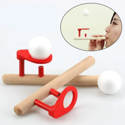 Wooden Floating Blowing Pipe Game Ball | Floating Ball Balance Game For Kids & Adults