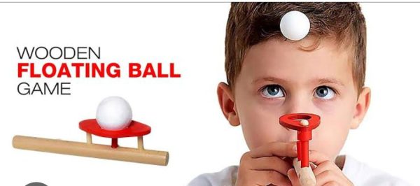 Wooden Floating Blowing Pipe Game Ball | Floating Ball Balance Game For Kids & Adults